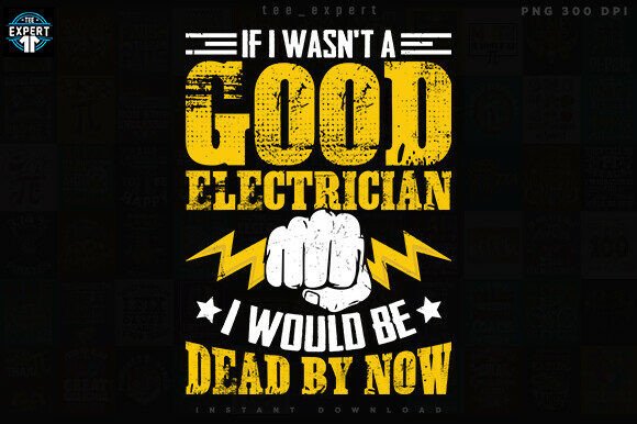 Bold Electrician Skull Joke Graphic: A Vintage Design Asset with Attitude