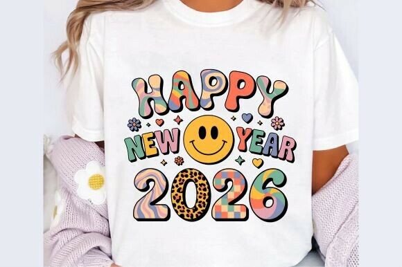 Cute Smiley New Year 2026 Graphic PNG: Fresh Design Asset