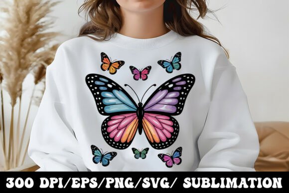 Vibrant Butterfly Graphic Tee: Nature's Palette for Your Wardrobe